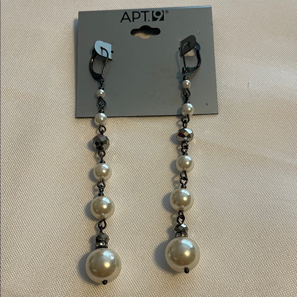 Apt. 9 Black and Pearl Drop Earrings